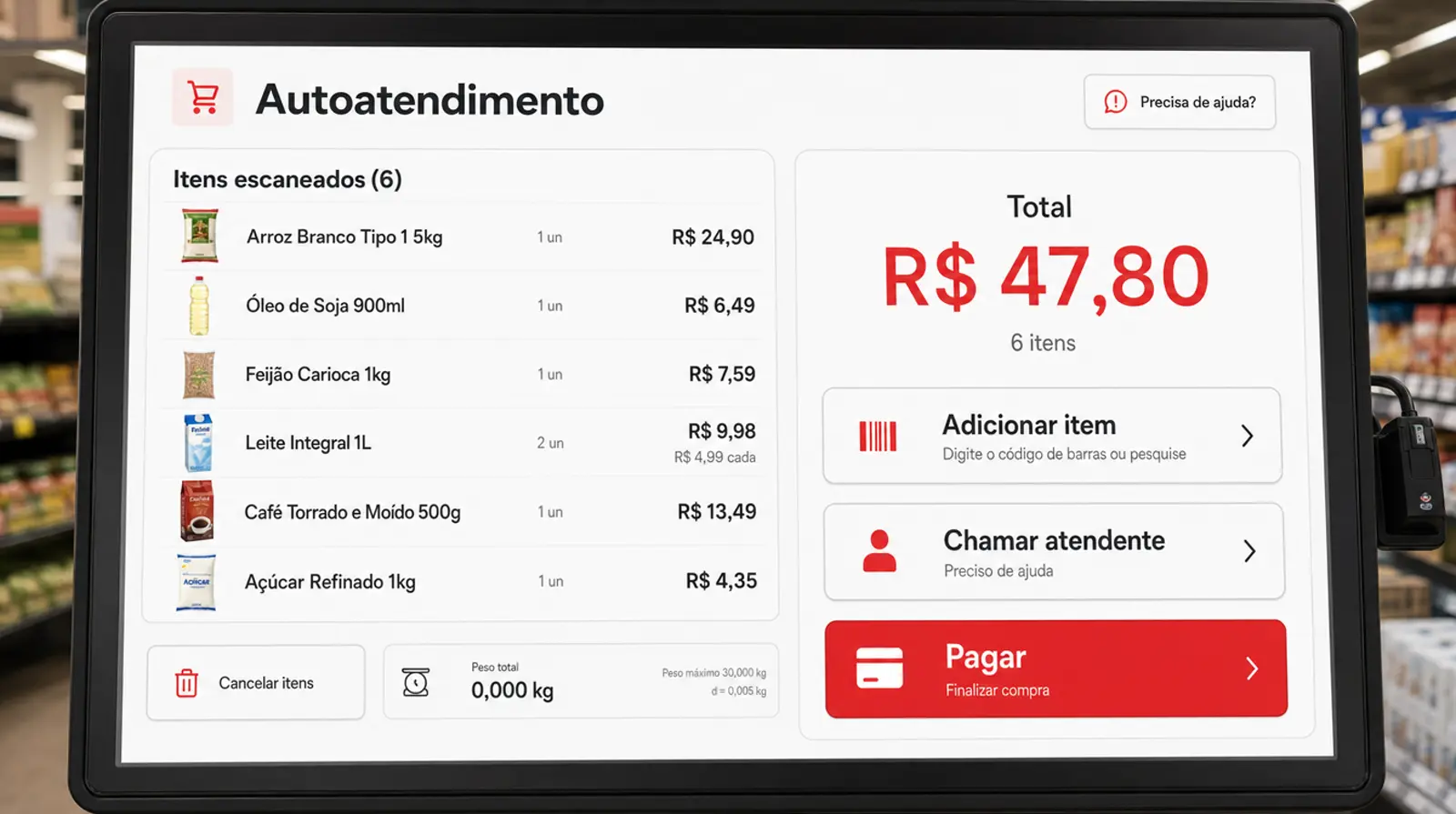 Tela do Self Check Out